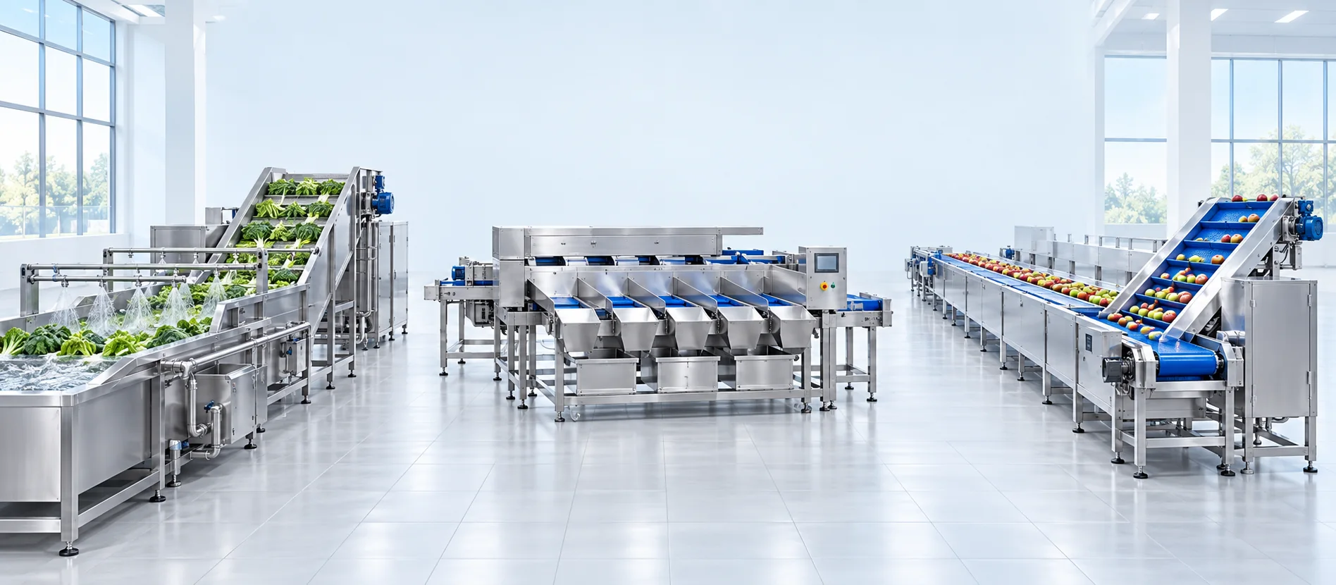 Stainless-steel food processing line